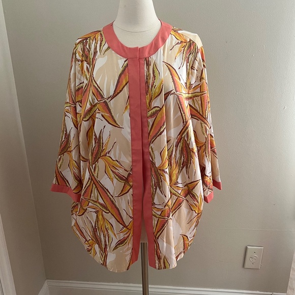 Bob Mackie Tops - Vintage BOB MACKIE Flowy Cover Up Top Sz 3X